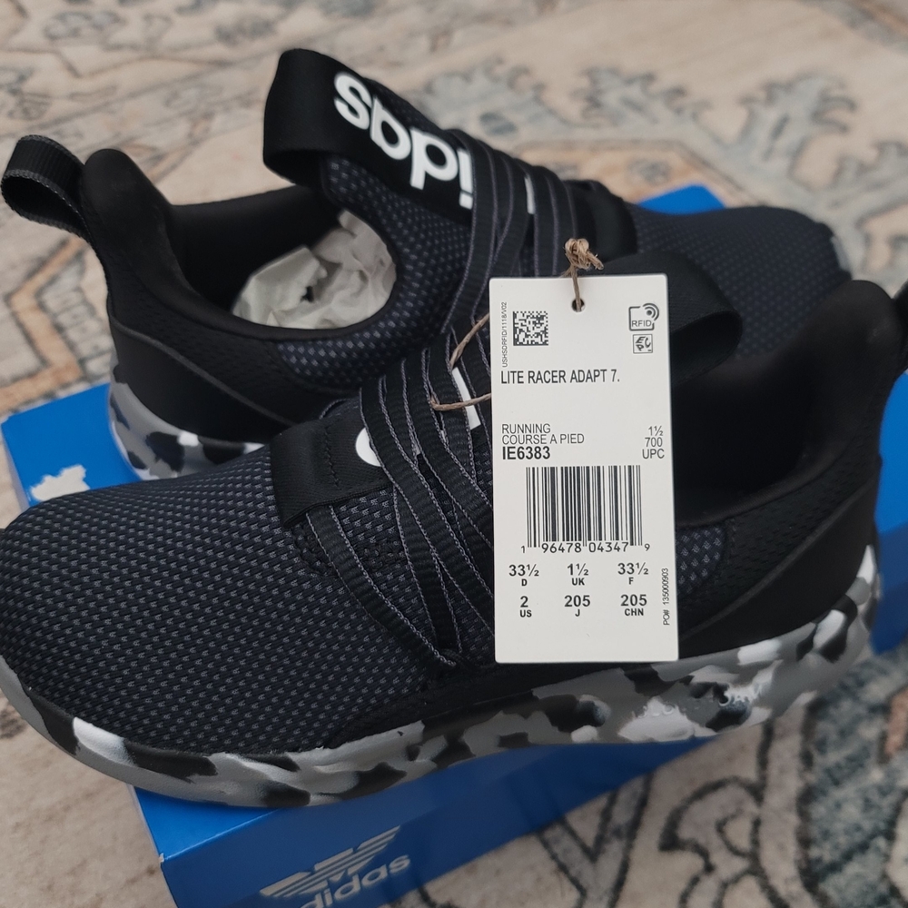 Adidas Lite Racer Adapt 7.0 Black and Gray Sneakers